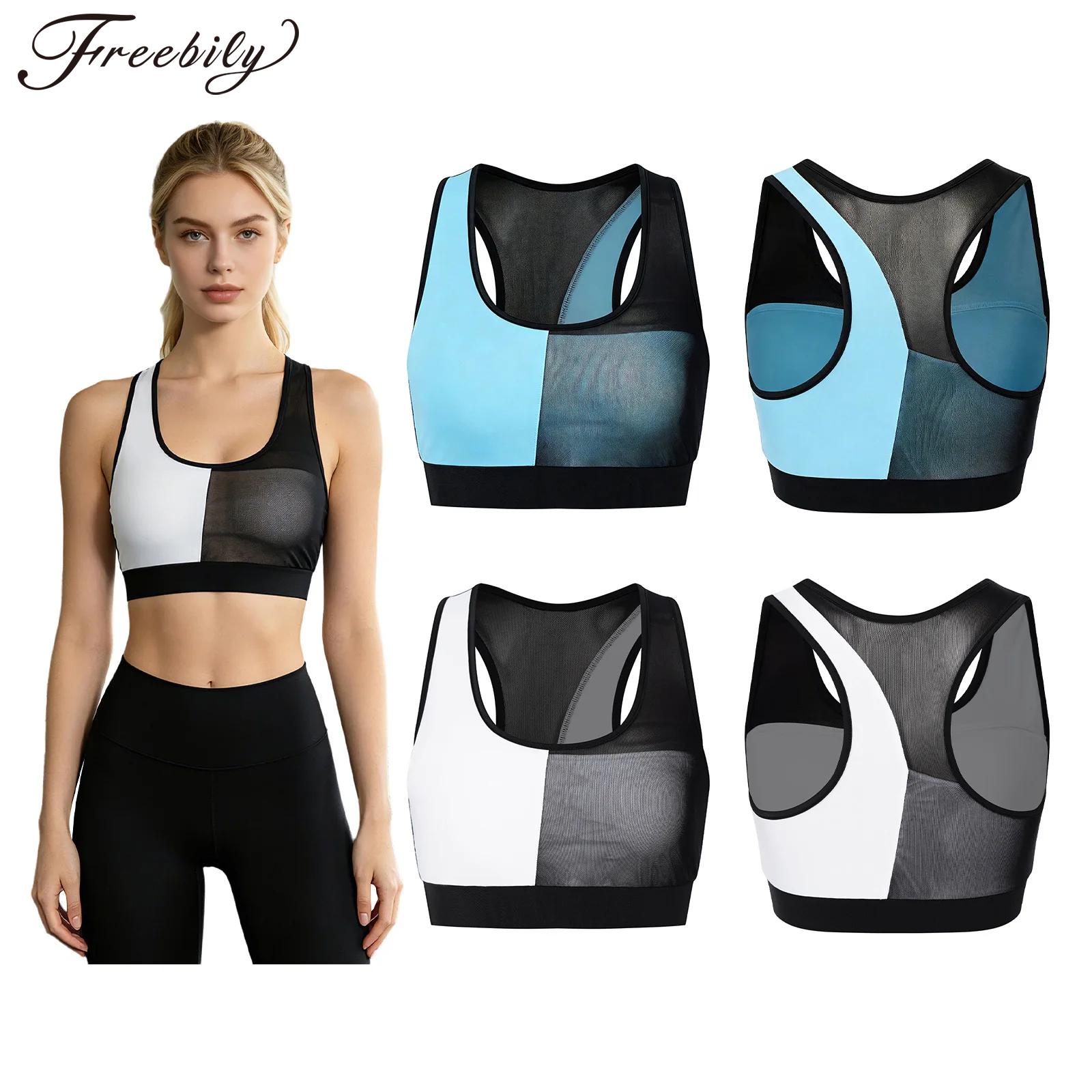 Yoga Blocks - Damski top sportowy z blokami kolorów,