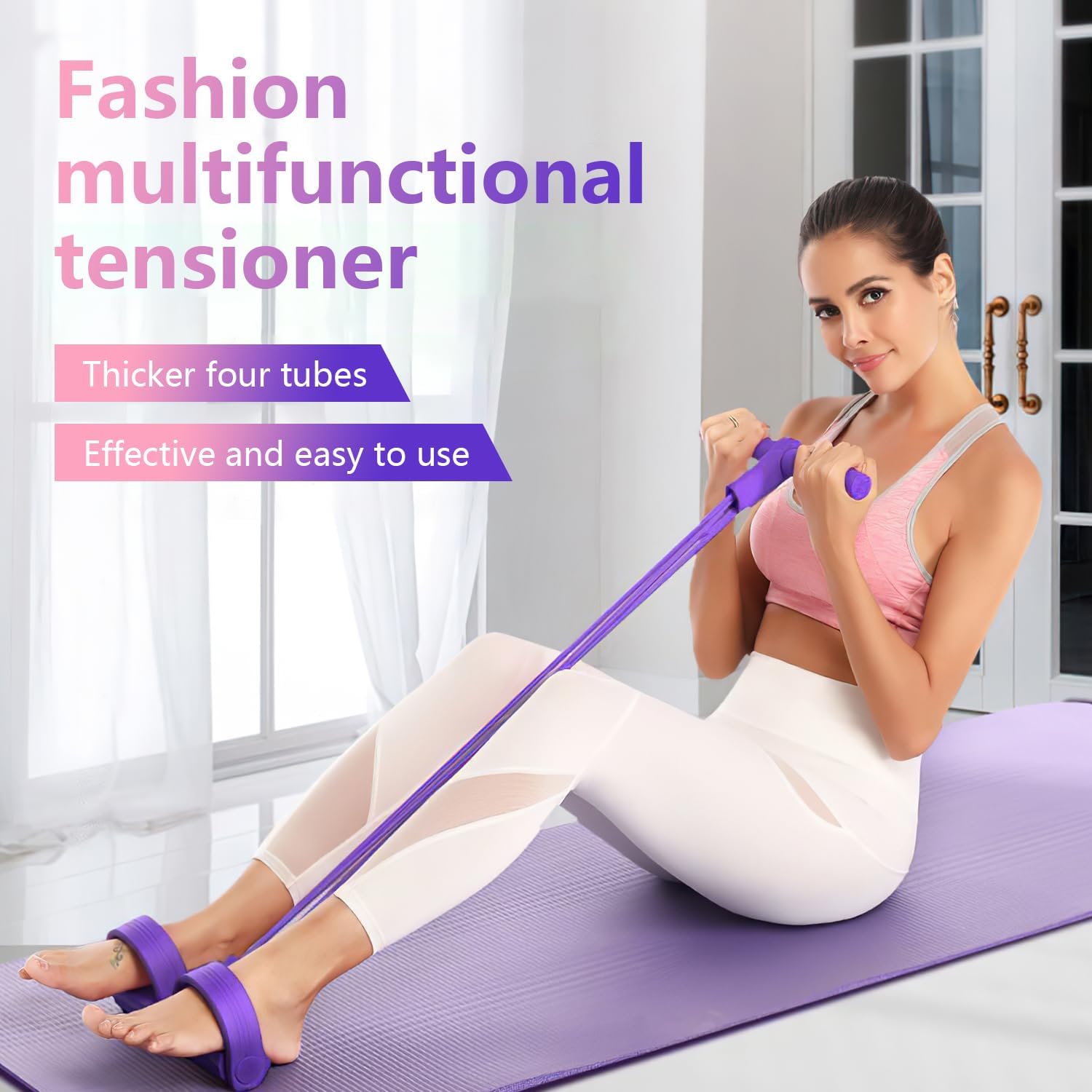 Gumy oporowe do ćwiczeń - 4-tu – Yoga Pedal Puller Fitness Equipment recenzja i cena