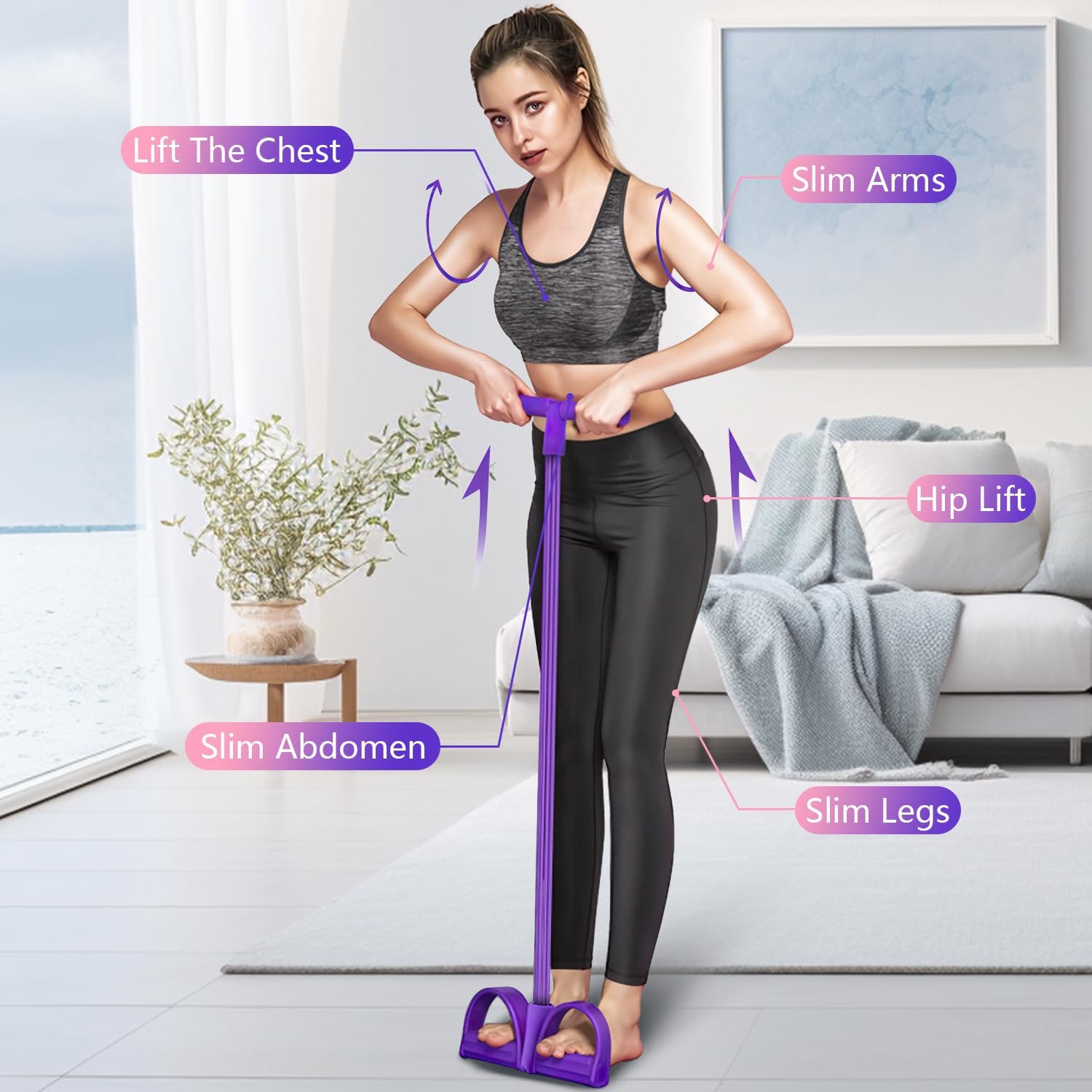 Gumy oporowe do ćwiczeń - 4-tu – Yoga Pedal Puller Fitness Equipment recenzja i cena