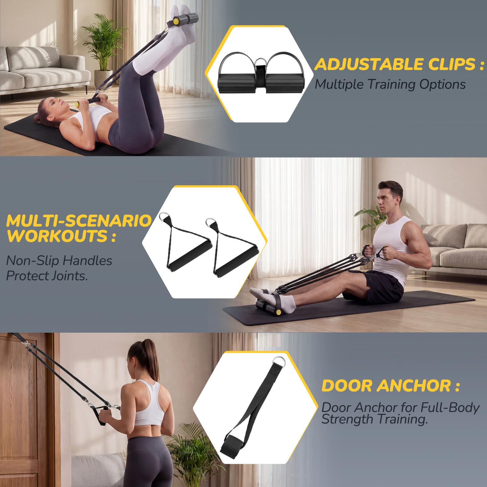 Ulepszone 4-rurkowe gumy oporo – Yoga Pedal Puller Fitness Equipment recenzja i cena