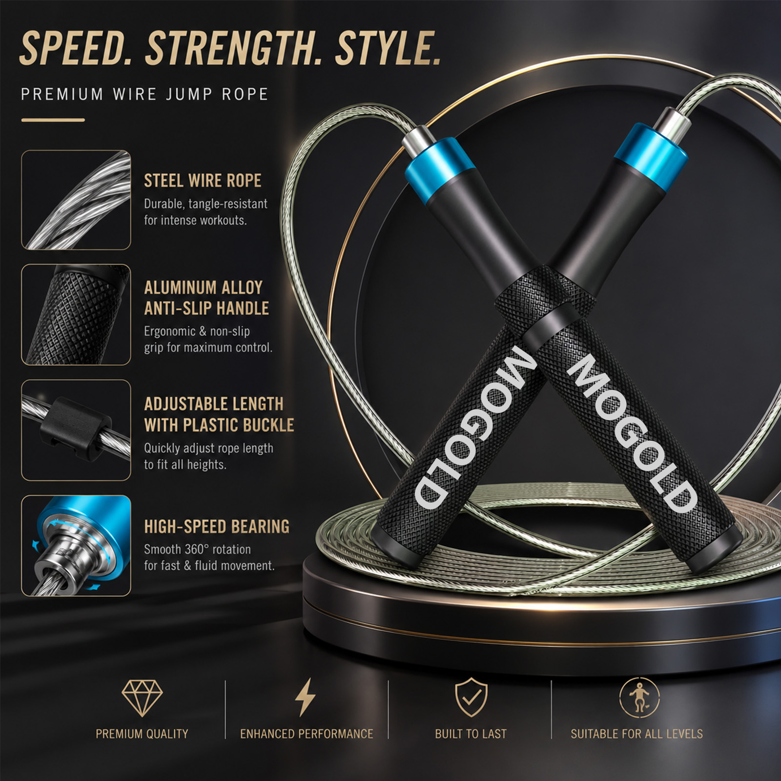 Profesjonalna skakanka MOGOLD  – Speed Skipping Rope recenzja i cena