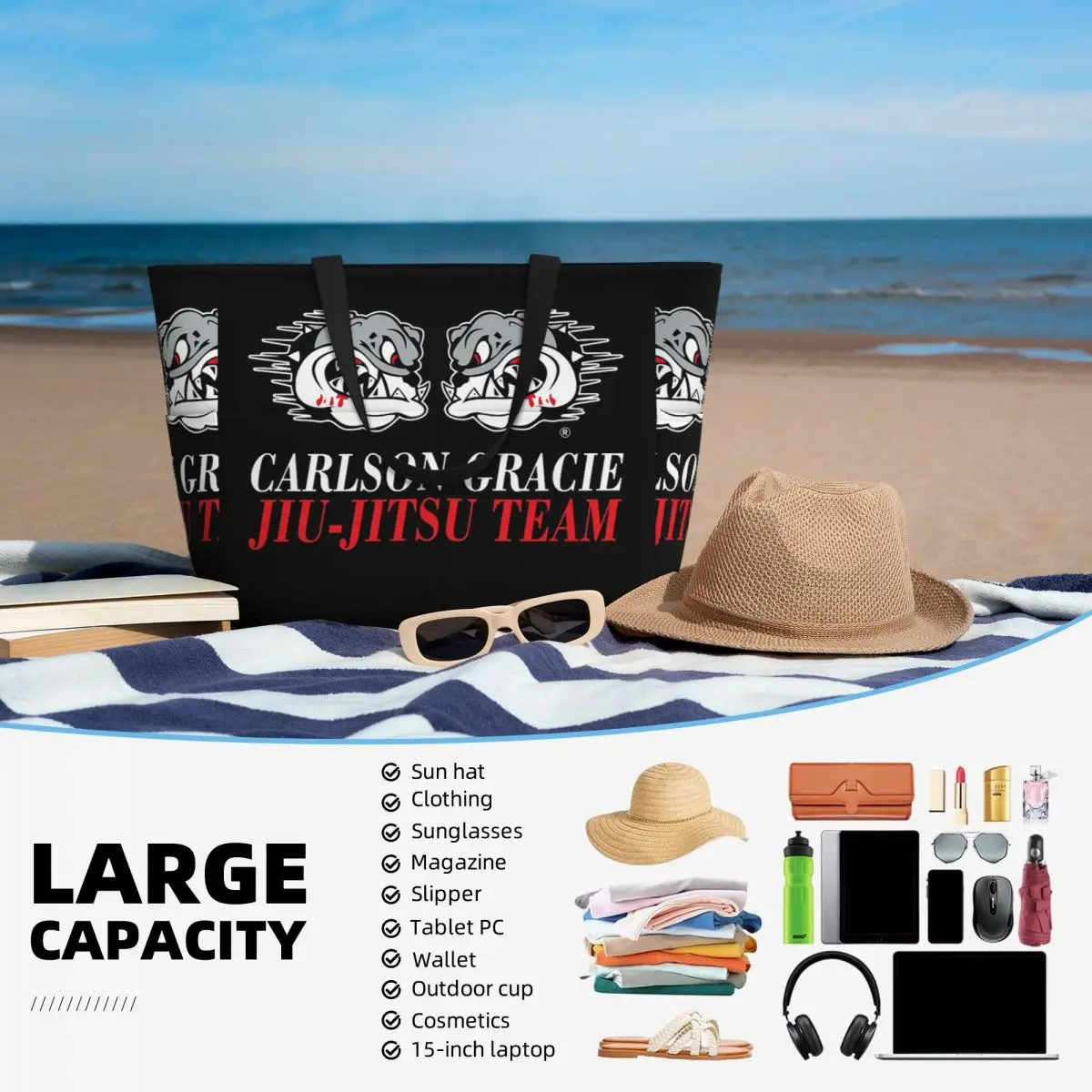 Torba plażowa z logo drużyny C – Yoga Fitness Jiu Jitsu recenzja i cena
